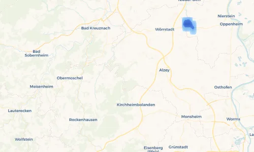 Regenradar Vorschaubild - Aktuelle Niederschläge in Nieder-Wiesen und Umgebung