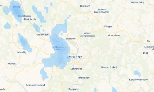 Regenradar Vorschaubild - Aktuelle Niederschläge in Niederwerth und Umgebung