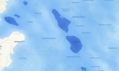 Regenradar Vorschaubild - Aktuelle Niederschläge in Oberfell und Umgebung