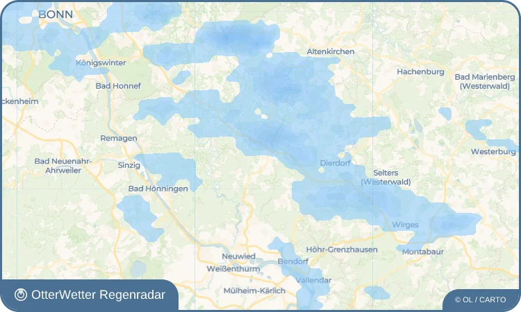Widget-Vorschau für Oberhonnefeld Wetter-Widget-Vorschau mit Vorhersagedaten für Oberhonnefeld