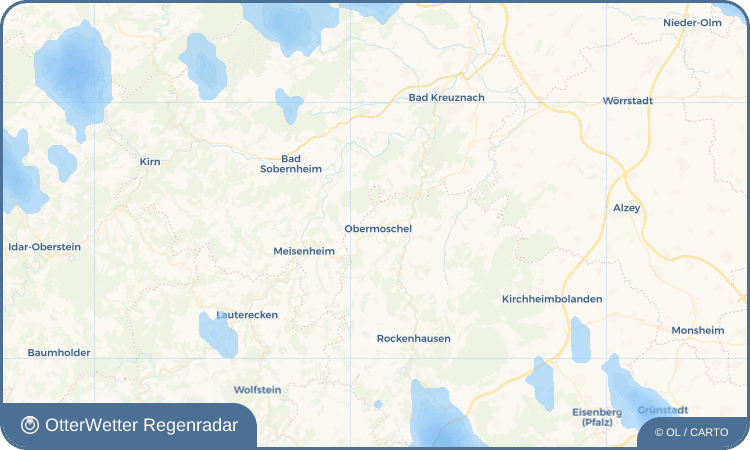 Widget-Vorschau für Obermoschel Wetter-Widget-Vorschau mit Vorhersagedaten für Obermoschel