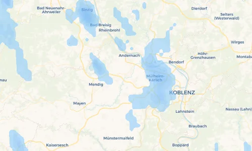 Regenradar Vorschaubild - Aktuelle Niederschläge in Plaidt und Umgebung