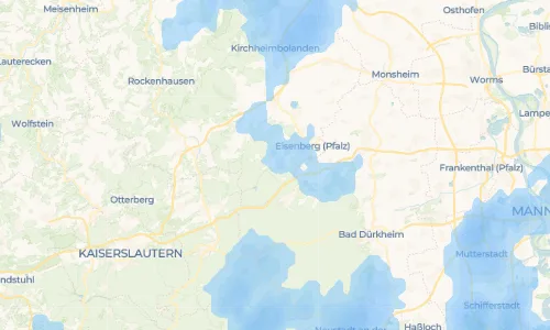 Regenradar-Vorschau: aktuelle Niederschläge in Ramsen und Umgebung