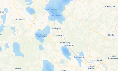 Regenradar Vorschaubild - Aktuelle Niederschläge in Sinzig und Umgebung