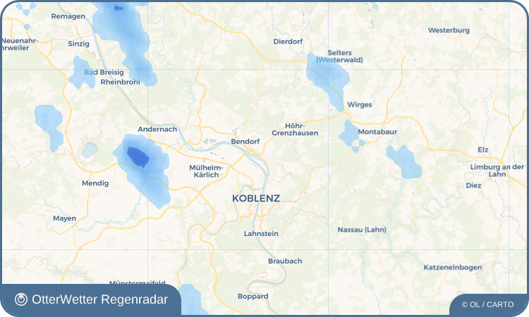 Widget-Vorschau für Vallendar Wetter-Widget-Vorschau mit Vorhersagedaten für Vallendar