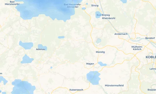 Regenradar-Vorschau: aktuelle Niederschläge in Volkesfeld und Umgebung