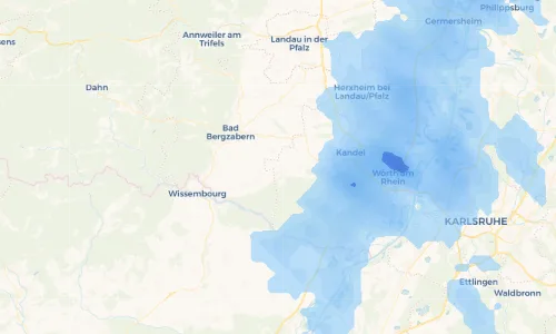 Regenradar-Vorschau: aktuelle Niederschläge in Vollmersweiler und Umgebung