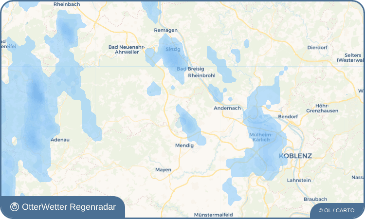 Widget-Vorschau für Wassenach Wetter-Widget-Vorschau mit Vorhersagedaten für Wassenach