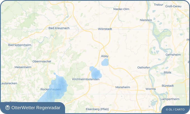 Wetter-Widget-Vorschau mit Vorhersagedaten für Weinheim