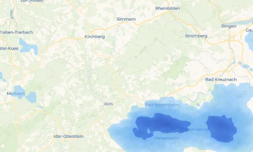 Regenradar Weitersborn: aktuelle Niederschläge in Weitersborn und Umgebung, Stand 19. Oktober 2026 um 18:45 Uhr