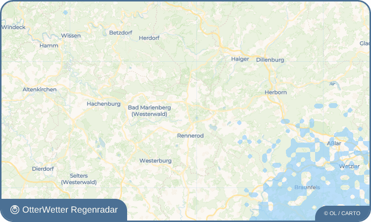 OtterWetter Regenradar-Widget Zehnhausen bei Rennerod