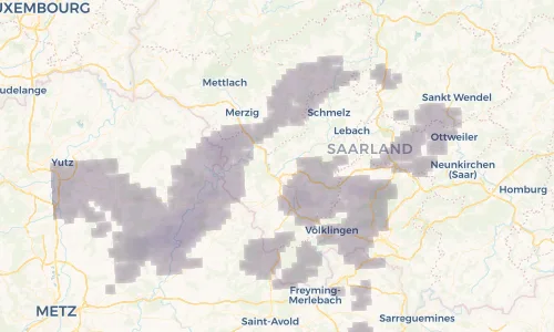 Regenradar Vorschaubild - Aktuelle Niederschläge in Dillingen/Saar und Umgebung