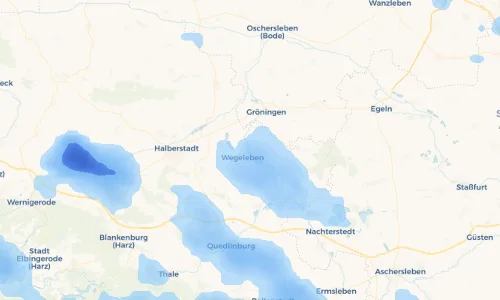 Regenradar-Vorschau: aktuelle Niederschläge in Adersleben und Umgebung
