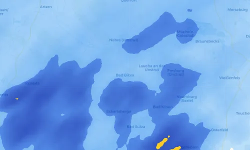 Regenradar Vorschaubild - Aktuelle Niederschläge in Bad Bibra und Umgebung