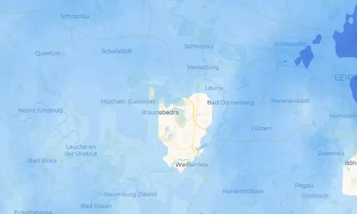 Regenradar Vorschaubild - Aktuelle Niederschläge in Großkayna und Umgebung
