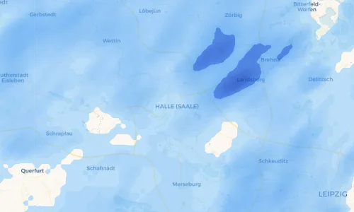 Regenradar Vorschaubild - Aktuelle Niederschläge in Halle (Saale) und Umgebung