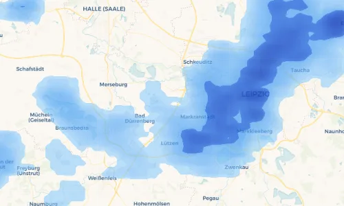 Regenradar-Vorschau: aktuelle Niederschläge in Pissen und Umgebung