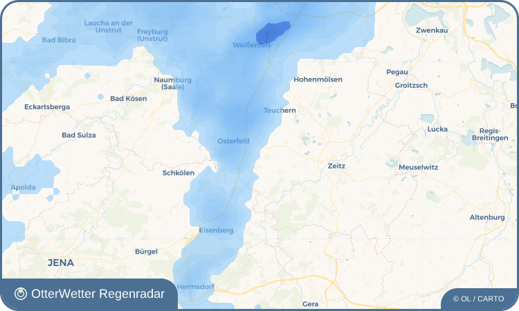 Widget-Vorschau für Thierbach Wetter-Widget-Vorschau mit Vorhersagedaten für Thierbach