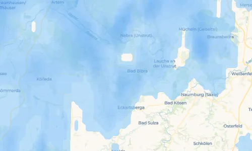 Regenradar Wallroda: aktuelle Niederschläge in Wallroda und Umgebung, Stand 19. Oktober 2026 um 1:05 Uhr