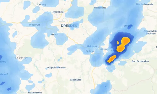 Regenradar Vorschaubild - Aktuelle Niederschläge in Burgstädtel und Umgebung