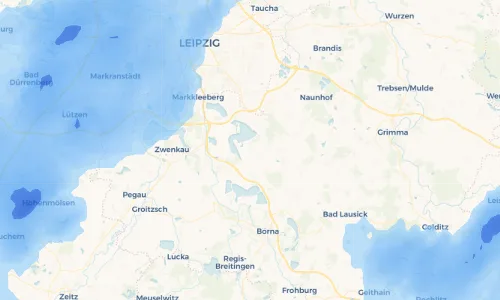 Regenradar Vorschaubild - Aktuelle Niederschläge in Dreiskau-Muckern und Umgebung