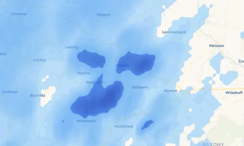 Regenradar Vorschaubild - Aktuelle Niederschläge in Ebersbach bei Döbeln und Umgebung