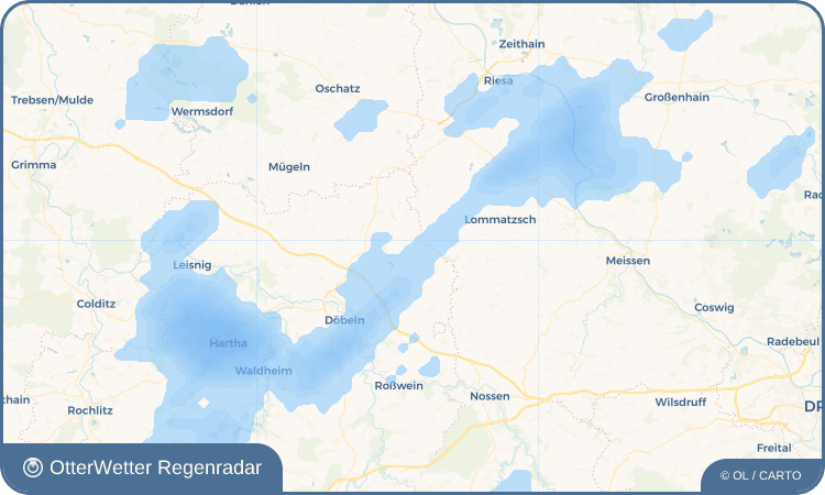 Wetter-Widget-Vorschau mit Vorhersagedaten für Glaucha