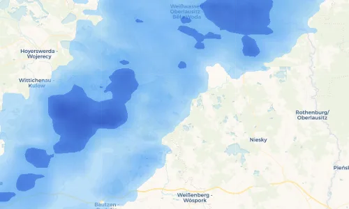 Regenradar Vorschaubild - Aktuelle Niederschläge in Klitten - Klětno und Umgebung