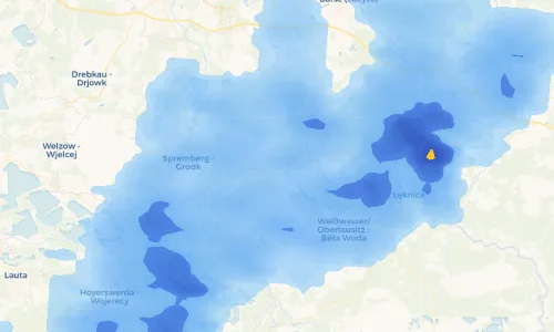 Regenradar Vorschaubild - Aktuelle Niederschläge in Lieskau - Lěsk und Umgebung