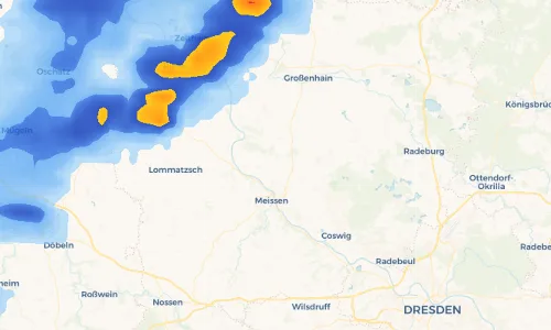 Regenradar Vorschaubild - Aktuelle Niederschläge in Naundörfel und Umgebung