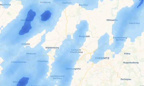 Regenradar Vorschaubild - Aktuelle Niederschläge in Niederfrohna und Umgebung