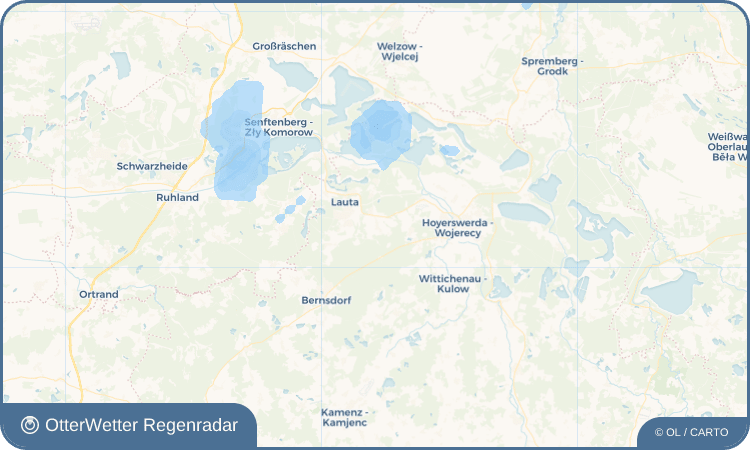 OtterWetter Regenradar-Widget Schwarzkollm - Čorny Chołmc