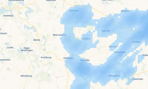 Regenradar Vorschaubild - Aktuelle Niederschläge in Thierbaum und Umgebung