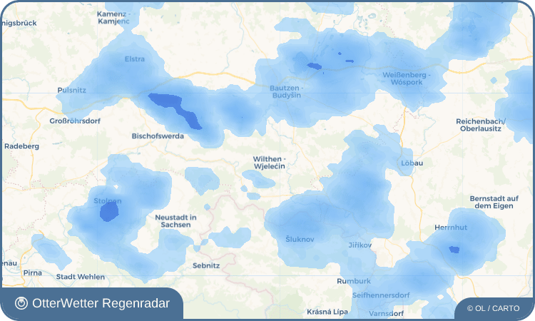 OtterWetter Regenradar-Widget Wilthen - Wjelećin