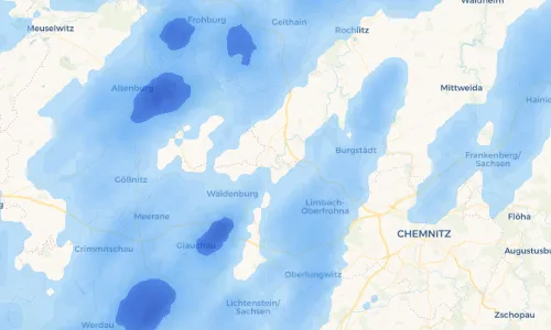 Regenradar Vorschaubild - Aktuelle Niederschläge in Wolkenburg und Umgebung