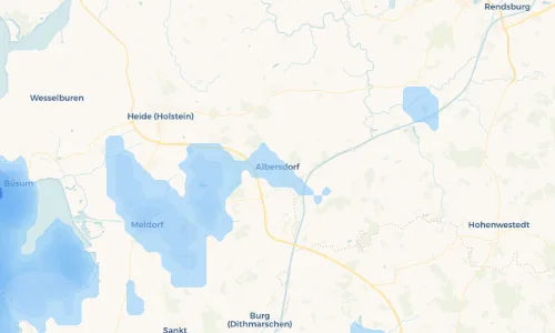 Regenradar Vorschaubild - Aktuelle Niederschläge in Albersdorf und Umgebung