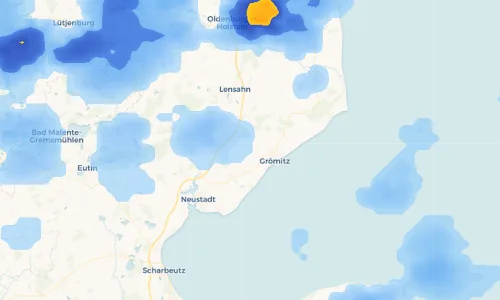Regenradar Vorschaubild - Aktuelle Niederschläge in Brenkenhagen und Umgebung