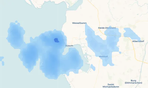 Regenradar Vorschaubild - Aktuelle Niederschläge in Büsumer Deichhausen und Umgebung