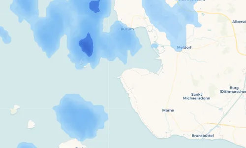 Regenradar Vorschaubild - Aktuelle Niederschläge in Friedrichskoog-Spitze und Umgebung