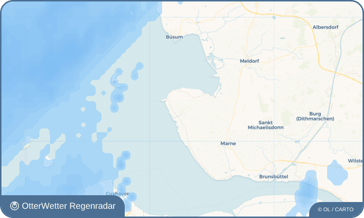 Wetter-Widget-Vorschau mit Vorhersagedaten für Friedrichskoog