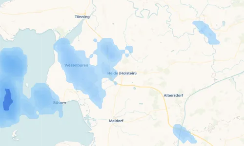 Regenradar Vorschaubild - Aktuelle Niederschläge in Heide (Holstein) und Umgebung