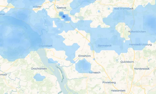 Regenradar Kiebitzreihe: aktuelle Niederschläge in Kiebitzreihe und Umgebung, Stand 17. Oktober 2026 um 4:05 Uhr