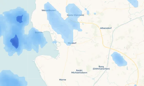 Regenradar Vorschaubild - Aktuelle Niederschläge in Meldorf und Umgebung