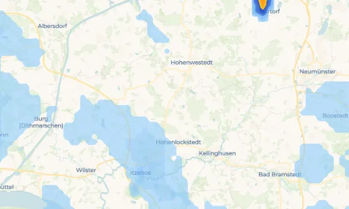 Regenradar-Vorschau: aktuelle Niederschläge in Peissen und Umgebung