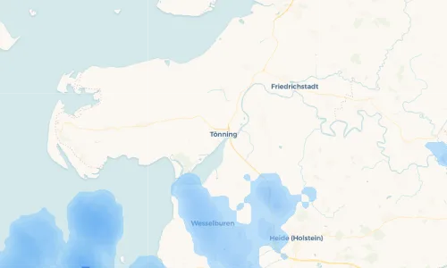 Regenradar Vorschaubild - Aktuelle Niederschläge in Tönning und Umgebung