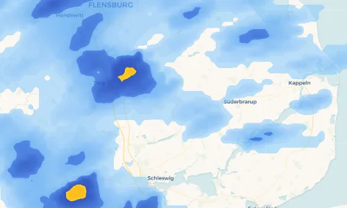 Regenradar Vorschaubild - Aktuelle Niederschläge in Uelsby und Umgebung