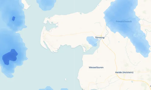Regenradar Vorschaubild - Aktuelle Niederschläge in Vollerwiek und Umgebung