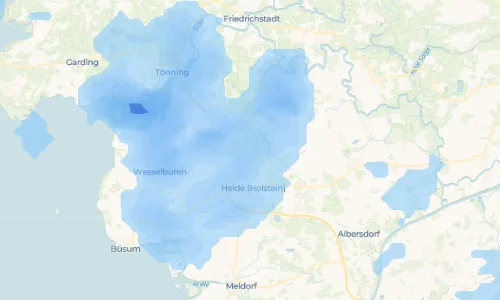 Regenradar-Vorschau: aktuelle Niederschläge in Weddingstedt und Umgebung