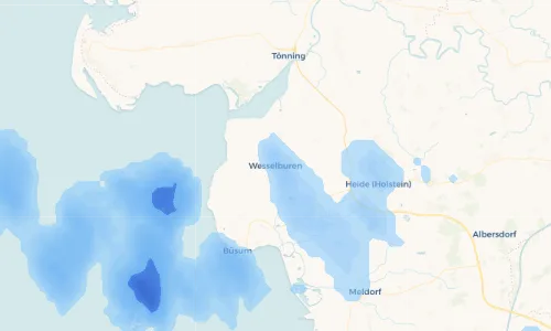 Regenradar Vorschaubild - Aktuelle Niederschläge in Wesselburen und Umgebung