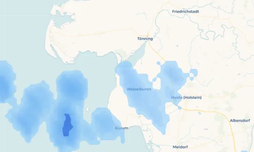 Regenradar Vorschaubild - Aktuelle Niederschläge in Wesselburenerkoog und Umgebung